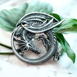 NEW Pewter Silvertone Dragon Brooch GOT Fantasy Dragon Jewelry B